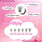 FADLASH Lash Extension Kit 100D Lash Clusters D Curl Lash Cluster Kit DIY Eyelash Extension Kit with Lash Bond and Seal Lash Applicator Tool 3D Effect fluffy Cluster Lashes(100D Kit, Mix 8-16mm)