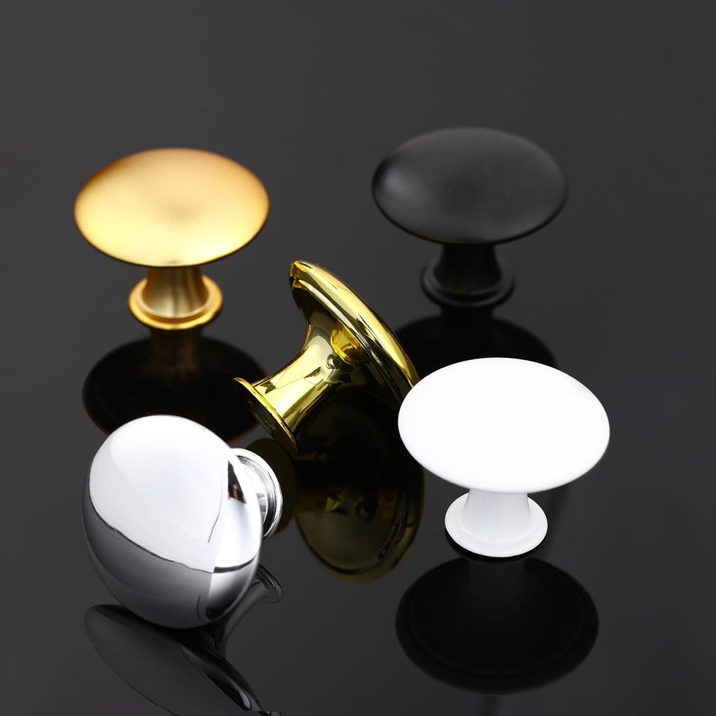 HUGOLEM 20 Pack Frosted Golden Round Kitchen Cabinet Knobs Cupboard Door Knobs Drawer Handle Pulls Dresser Knobs with 20 Pcs Screws for Bathroom Drawer Door Hardware