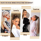 BARSDAR Straight Ponytail Extension - 24 Inch Long Straight Wrap Around Ponytail for Women Clip in Ponytail Extensions Synthetic Brown Pony Tails Hairpieces Daily - Darkest Brown mix Auburn