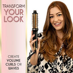 ELLA BELLA® Heated Round Thermal Blowout Brush • Negative ION Plasma Thermal Hot Hair Brush • Volumizer Styler & Curler in 1 • Fast HeatUp • Dual Voltage International Use • Swivel Cord, Auto ShutOff