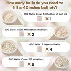 Pink Ball Pit Balls with Star Bals Heart Balls 100 - Crushproof Plasticballs for Babies Toddlers Kids Children for 1 2 3 4 5 Years Old,5 Colors,2.15inches