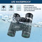200x25 Compact Binoculars for Adults and Kids, High Powered Mini Pocket Binoculars, Waterproof Small Binocular for Bird Watching, Hunting, Concert, Theater, Opera, Traveling, Sightseeing