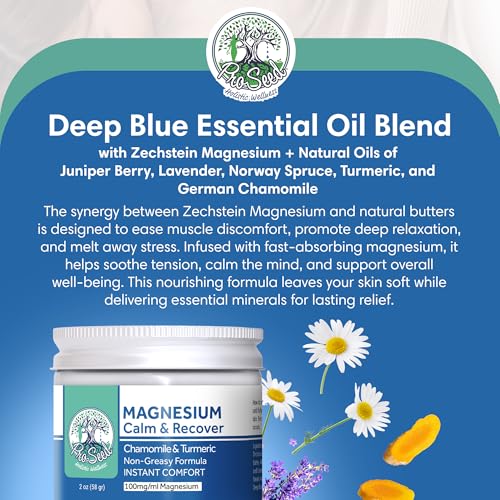 Herbal Magnesium Lotion - Magnesium Body Rub for Bedtime & Sleep - Food-Grade Ingredients - Magnesium Lotion for Kids Pregnancy, Toddlers & Mums - Moisturizes & Hydrates Legs, Feet & Body - 2oz