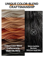 GORGIUS Ombre Brown Wig with Blonde Highlights Glueless Straight Wig Crafted With Style-Archive Technology: Premium Fiber & Remy Human Hair Blended with Natural Pre-Plucked Hairline