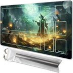 MTG Playmat Size 24x14in Free Storage Bags Non-Slip Backing Printing, Ideal for Card Game Enthusiasts TCG Playmat (with Zone,Evil in The Night)