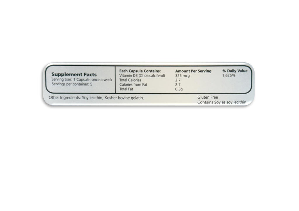Maximum D3 13,000 IU Box, 60 Capsules Total (12 Cards/Box x 5 Capsules per Card), 60-Weeks Supply