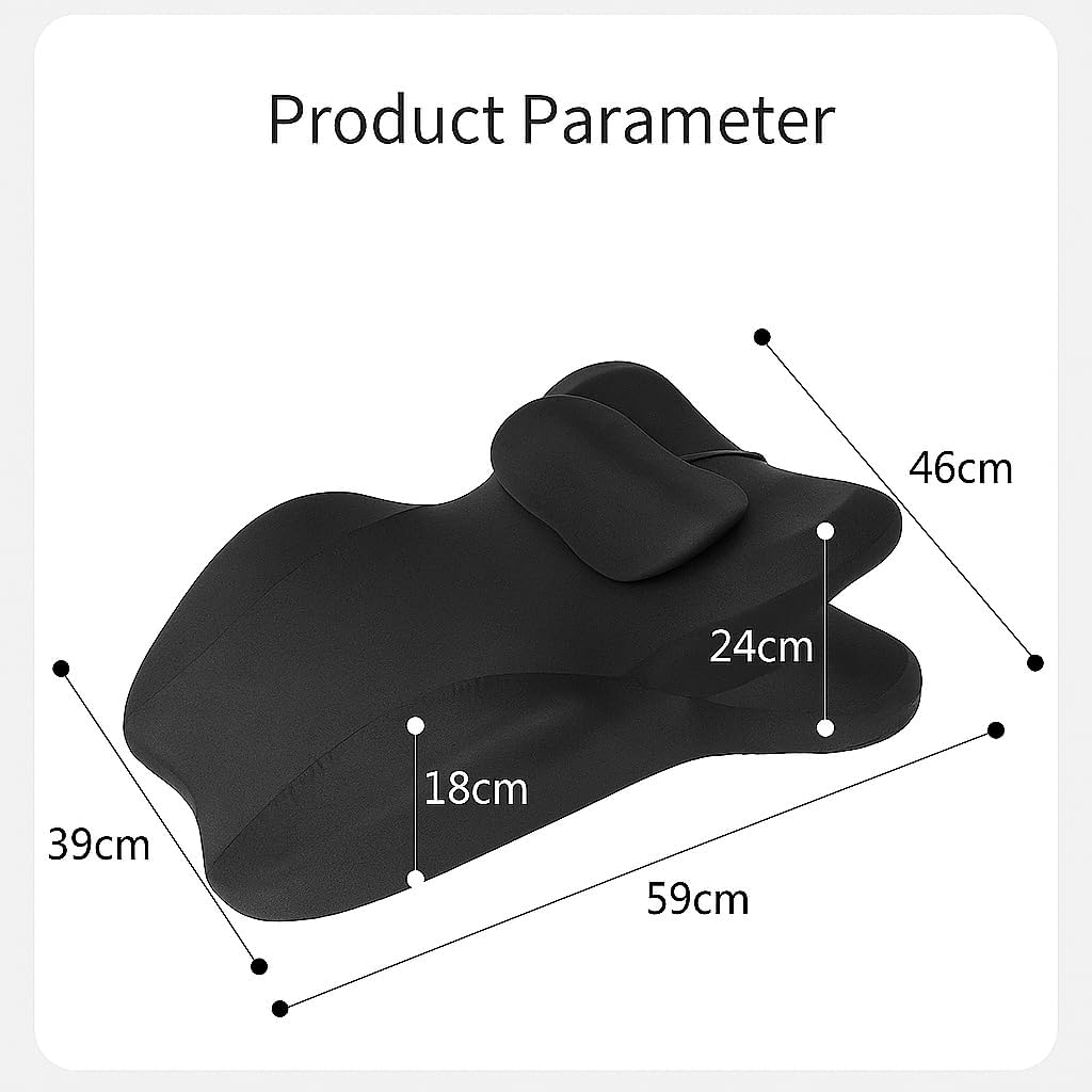 HOMEPAC Ergonomic Memory Foam Wedge Pillow, 27¡ã Angled Support for Neck and Waist, Multi-Position Support Pillow (Grey)