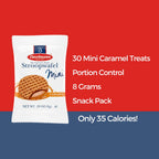 Stroopwafel Caramel Mini 30 Count, Individually Wrapped Dutch Waffle Cookies, Holiday Office Snacks, Coworker Gift Ideas, Secret Santa Gift, Office Christmas Treats, European Style Waffles