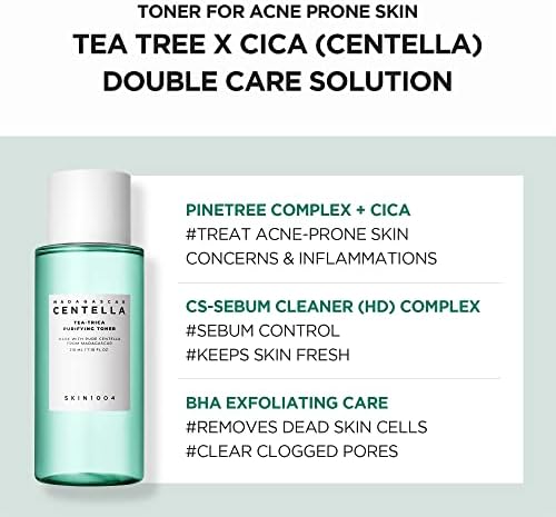 SKIN1004 Tea-Trica Purifying Toner 7.10 fl.oz, 210ml, Soothing Hydration, Acne Care