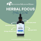 Mountain Meadow Herbs Herbal Focus – Liquid Herbal Formula for Mental Clarity & Alertness, Fast-Absorbing Tincture 4oz