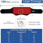 KingPavonini Red Light Wellness Belt – 3-in-1 LED Light Device with Adjustable Strap, 630/660/850nm for Relaxation and Comfort