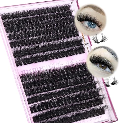 Lash Clusters Thick Mink Eyelash Clusters 280Pcs Volume Cluster Eyelash Extensions 11-18MM Fluffy Lash Extension D Curl Individual Lashes 100D+120D Cluster Lashes DIY at Home for Beginners by JIMIRE