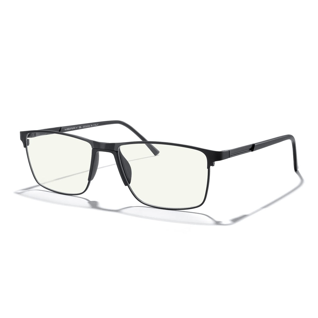 MERRY'S Fashion Blue Light Blocking Glasses - Reading Glasses Metal Frame Spring Hinge Readers for Men Eyeglasses