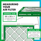 Filterbuy 20x20x1 Air Filter MERV 8 Odor Eliminator (4-Pack), Pleated HVAC AC Furnace Air Filters Replacement with Activated Carbon (Actual Size: 19.50 x 19.50 x 0.75 Inches)