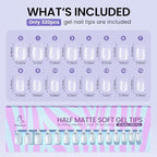 BTArtbox Extra Short Coffin Fake Nails - 320pcs Short Nail Tips Pre-shape Half Matte Soft Gel Tips, Full Cover Clear Acrylic False Nails fot Nail Extension Home DIY Nail Salon