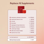 IM8 Daily Ultimate Essentials All-in-One Multivitamin Supplement, 92 Nutrient Rich Ingredients CoQ10, Probiotics, Vitamins, Greens, GF, Acai Mixed Berry (30 Servings, Travel Packs - Tumbler Included)