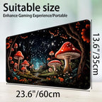 for MTG Game Playmat, for Magic TCG Rubber Play mat,Tabletop Card Playmats with Smooth Surface,Trading Card Inked Game Mat,Battle Game,Forest Musnroom