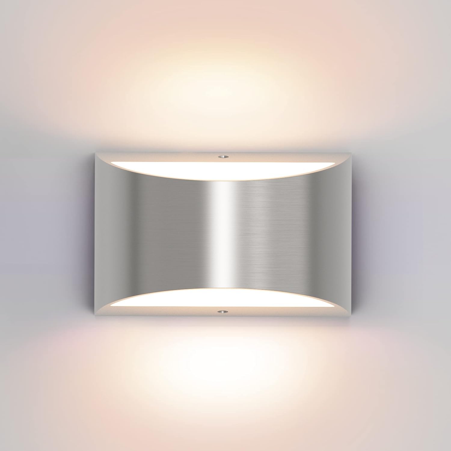Aipsun Nickel Modern LED Wall Sconce Hardwired Indoor Wall Lights 1 Pack Up and Down Wall Mount Light for Living Room Bedroom Hallway Corridor Conservatory Warm White 3000K(with G9 Bulbs)