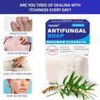 TAGRID Antifungal Soap Kit, Tea Tree Soap, Antifungal Face Wash, Antibacterial Treatment for Body Jock Itch, Ringworm, Athlete's Foot, Folliculitis, Tinea Versicolor, Fungal Acne Treatment (TOP-NOTCH)