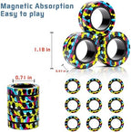 Magnetic Rings Fidget Toys Pack, Idea ADHD Fidget Toys, Adult Fidget Spinner Rings for Anxiety Relief Therapy, Great Gift for Adults Teens Kids 12 14 Years Old (9PCS)