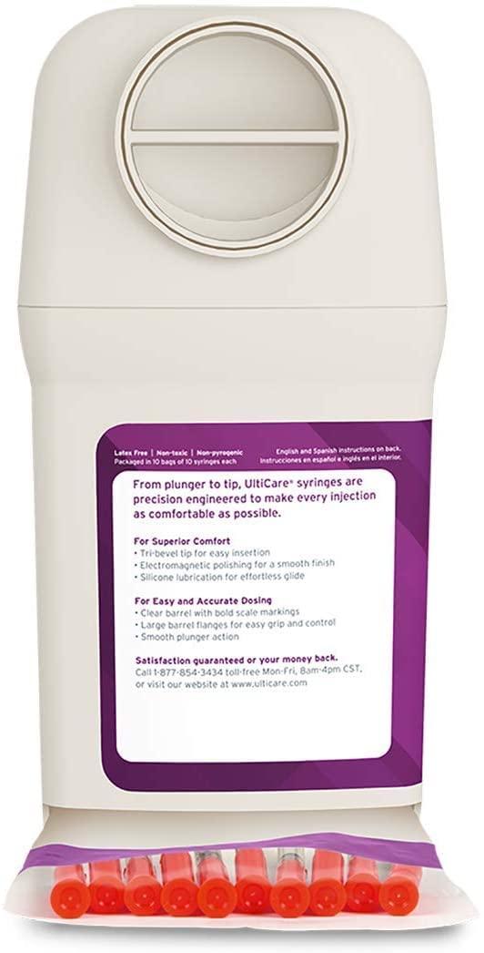 UltiGuard Safe Pack U-40 Pet Insulin Syringes, 3/10cc, 29G x 1/2", 100Ct HU