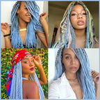 Baby Blue Pre stretched Braiding Hair 2 Packs Pre feathered Braid Hair Extensions 18 Inches Hair Braids