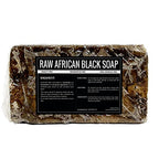 Raw African Black Soap Bar - For All Skin Types - Face, Body, Hair Soap Bulk Bars (1 Pound)