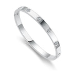 RIMRIVA Silver Bracelets for Women Trendy Love Bangle Friendship