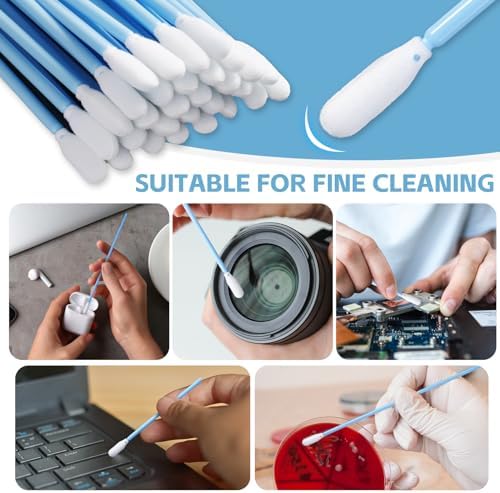 Multi-Purpose Foam Tip Cleaning Swabs - Square Round Cleaning Swabs (5 Types), Detailing Lab Swab Stick for Inkjet Printer, Camera, Optics Lens, Arts and Crafts, Automotive Detailing (250PCS)