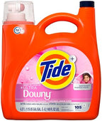 Tide Plus Boost of Ultra Downy Liquid Laundry Detergent, April Fresh Scent, 148 fl oz, 105 Loads, Laundry Detergent Liquid with Long-Lasting Freshness