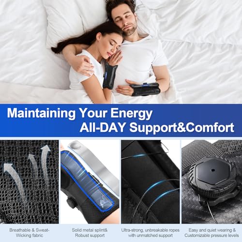 NEENCA Carpal Tunnel Wrist Brace for Night Support,Knob Adjustable Hand Brace for Tendonitis,Arthritis Pain，Sprain,Wrist Splint Support with Sleeves for Women&Men. (Right Hand, Small)