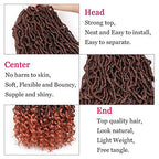Leeven 24 Inch Ombre Red Goddess New Faux Locs Crochet Hair 7 Packs Boho Soft Locs Crochet Braids Hair With Curly Ends Synthetic Locs Braiding Hair for Women 12 Strands/Pack (T350#)