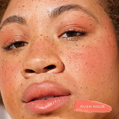 Tower 28 Beauty BeachPlease Cream Blush for Cheeks and Lips - Multi-Purpose Lip and Cheek Tint in Sun-Kissed Peach Blush - for Sensitive Skin – Color RUSH HOUR, Luminous Finish