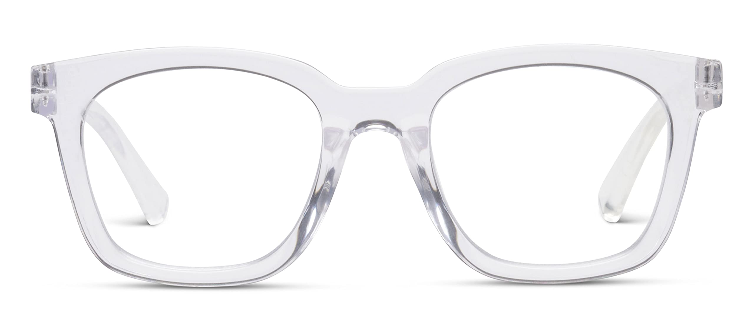 Peepers by PeeperSpecs Women's to The Max Square Blue Light Blocking Reading Glasses, Clear, 49 + 2