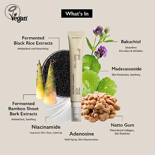 HARUHARU wonder Black Rice Bakuchiol Eye Cream 0.67 fl.oz (Pack of 2) | Wrinkle Care, Natural Retinol Alternative | Cruelty Free
