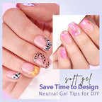 BTArtbox XCOATTIPS Natural Nail Tips - Short Square Press On Nails Pink, Long Lasting Soft Gel Nails False Nail, Soak Off Acrylic Fake Nails Extensions for Nail Art DIY Women