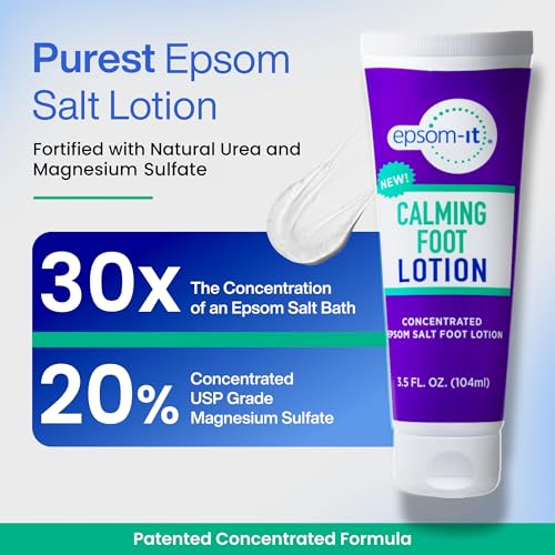 Epsom-It Calming Foot Lotion Set - Roll On and Magnesium Lotion for Muscle Aches, Stiffness and Cramps, for Sore Feet and Achy Legs (2-Pack)