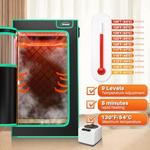 TOREAD Portable Infrared Steam Sauna with 660nm Red Light Therapy Saunas for Home,Personal Sauna Tent with 3L 1200W Steamer, Adjustable Temperature, Timer Setting, Remote Control, Folding Sauna Chair