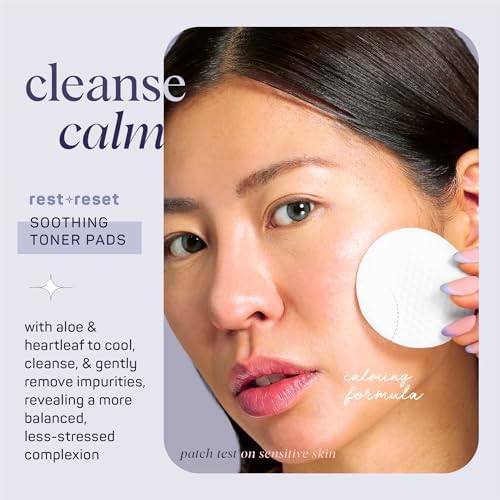 SpaLife Beauty Rest & Reset Toner Pads – for Uneven Skin Tone, Redness, Clogged Pores, Dehyrated Skin with Aloe, Heartleaf, & Purslane – Toner Pads for Face, Face Pads, Pre-Soaked Pads