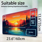 for MTG Game Playmat, for Magic TCG Rubber Play mat,Tabletop Card Playmats with Smooth Surface,Trading Card Inked Game Mat with White Zones,Battle Game,Sunset Forest