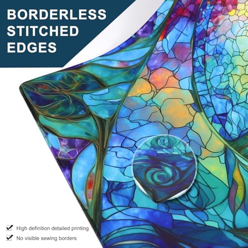 MTG Playmat, TCG Card Game Playmat, Stitched Edge, Non-Slip Rubber Bottom - 24 x 14 inch - Island