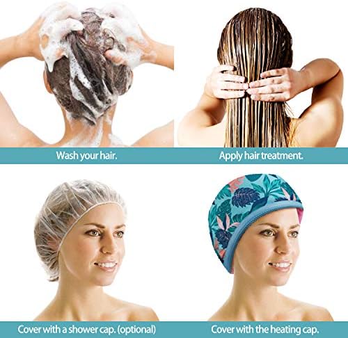 VICARKO Hair Steamer Thermal Heat Cap 𝐄𝐱𝐭𝐞𝐧𝐝𝐞𝐝 𝐂𝐨𝐫𝐝 Deep Conditioning Natural Black Hair Scalp Treatment Spa Hot Head Care Electric for Home Use