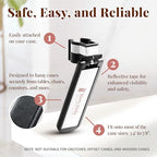 Merry Sticks Walking Cane Holder, Smart Reflective Cane Holder Clip for Table, Walking Stick Accessories for Senior, Portable, Foldable, and Convenient