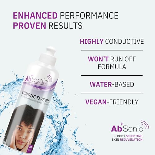 Absonic Conductive Gel for Facial Devices – Hydrating Microcurrent Gel for Face, Radiofrequency & Red Light Therapy – Nuface Primer Alternative – Smooth, Non-Sticky Formula – 8.5 oz - 1-Pack