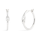 COACH Signature Hoop Earrings Rhodium One Size