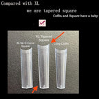 XL Tapered Square Nail Tips No C Curve,500Pcs Clear Medium Half Cover Long Coffin Shaped for Professional Manicure Salon and Home DIY