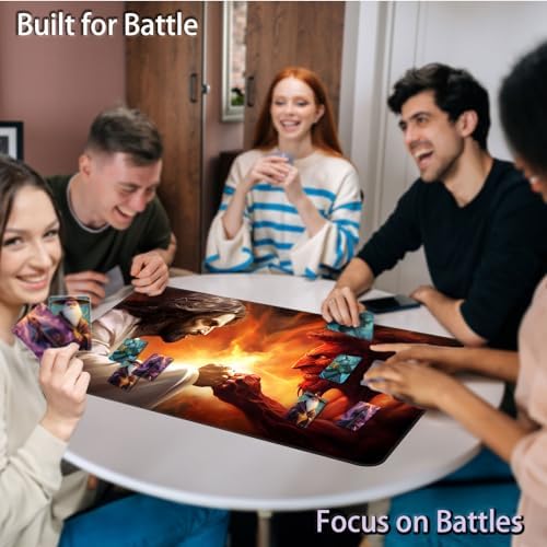 for MTG Game Playmat, for Magic TCG Rubber Play mat,Tabletop Card Playmats with Smooth Surface,Trading Card Inked Game Mat,Battle Game,God Battles