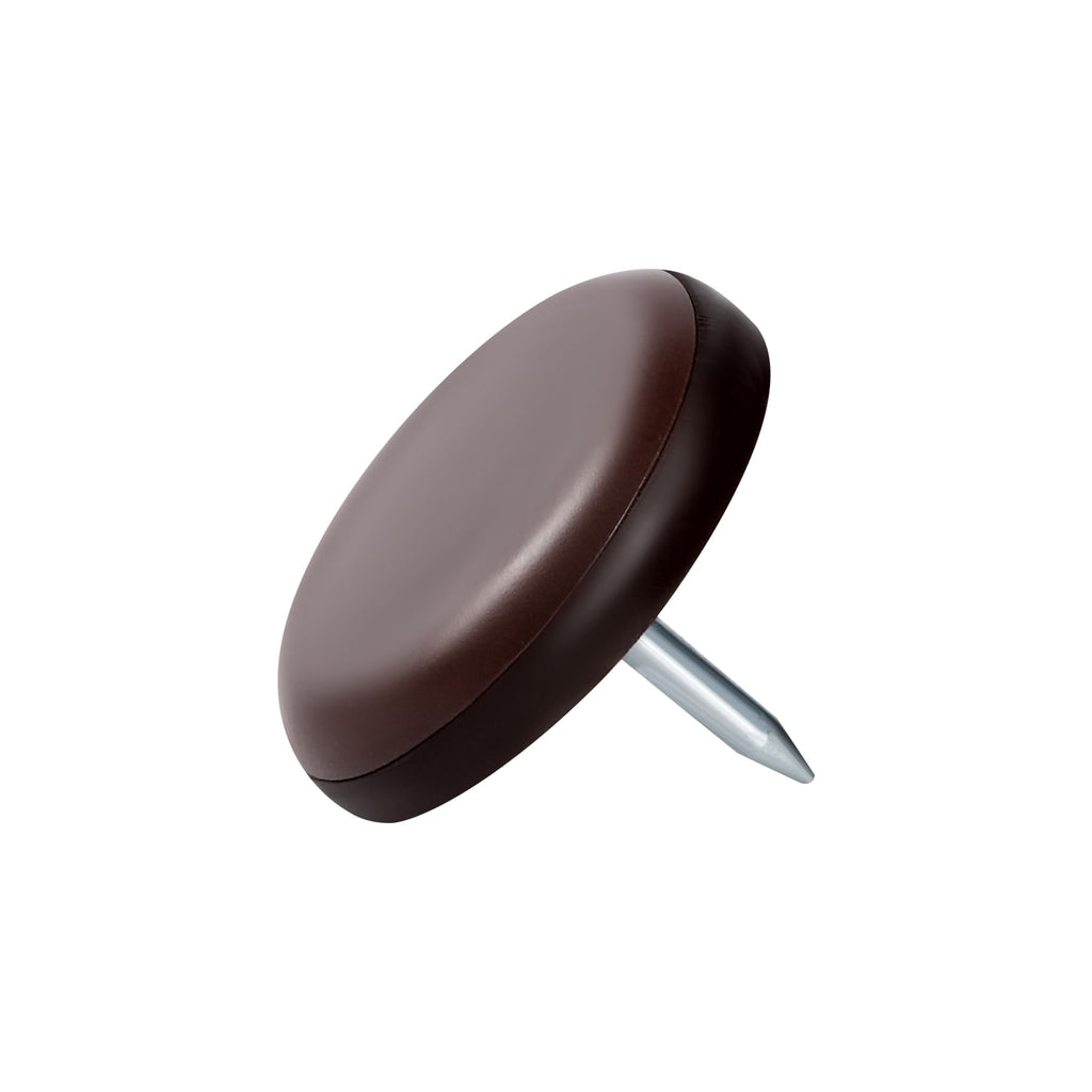 Furniture Glides Sliders-Furnigear PTFE (Teflon) Chair Leg Movers Sliders for Carpet Surface - Move Your Furniture Easy & Safely - Best Floor Protector (7/8" Nail, Brown-24 Pack, not for Wood Floors)