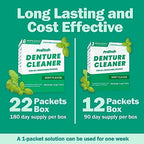 Protech Denture Cleaner (180 Days) Denture Cleanser for Retainers, Mouthguards, and Dentures, Nicotine and Coffee Stains Cleaner, Powder, 6-Month Supply
