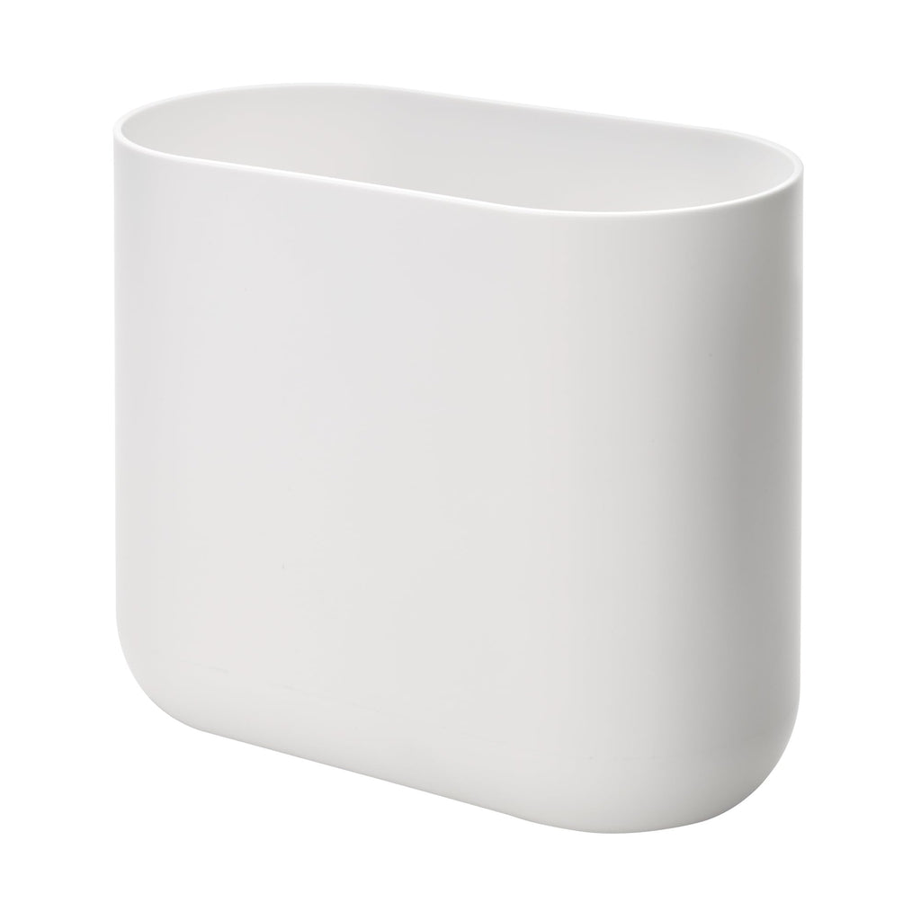 iDesign Small Slim Plastic Bathroom Trash Can, White